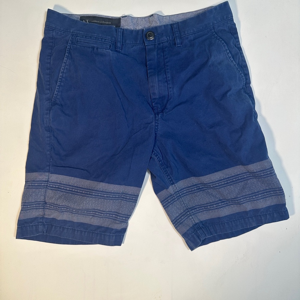 A/X Armani Exchange Deep Blue Flat Front Shorts